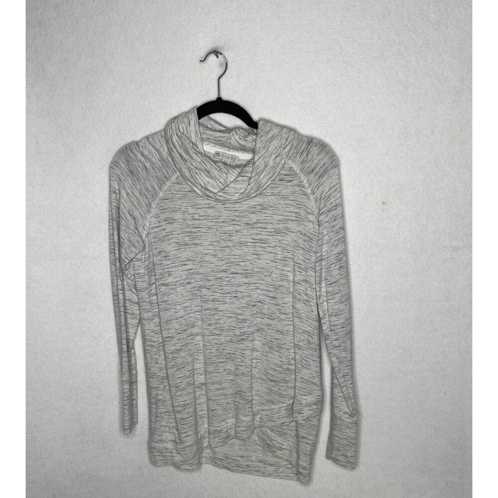 Eliane Rose top Soft gray marled cowl neck long sleeve top lightweight stretch S